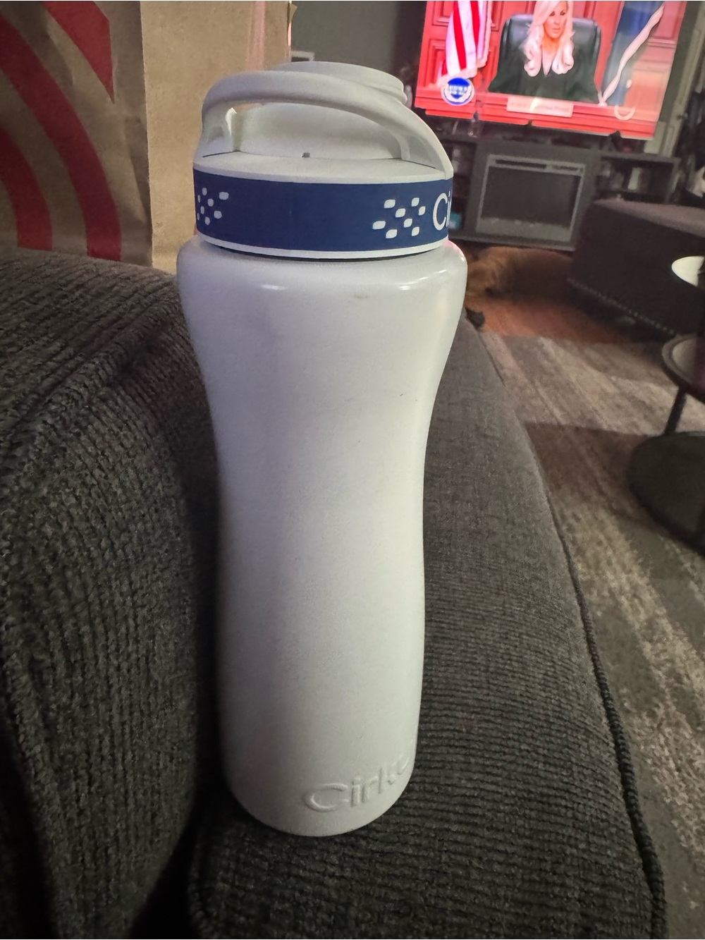 Cirkul stainless White & Blue Insulated Water Bottle